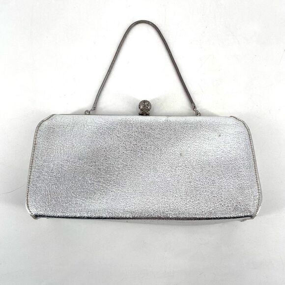Vintage Rulo Creations Women's Shimmer Clutch Handbag Evening Bag‎ Silver Small - Picture 3 of 15